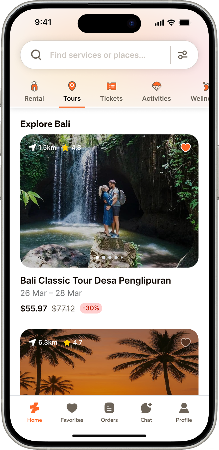 SiniSana traveler superapp profile screen